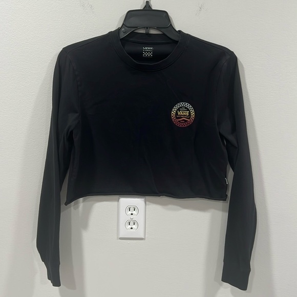 Vans Long Sleeve Cropped Shirt Black Size XS EUC - Picture 1 of 9